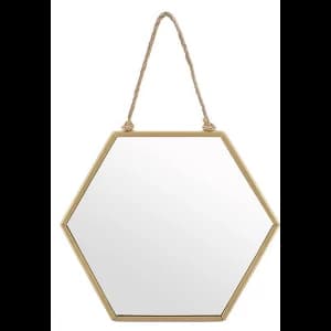 Small Gold Geometric Mirror