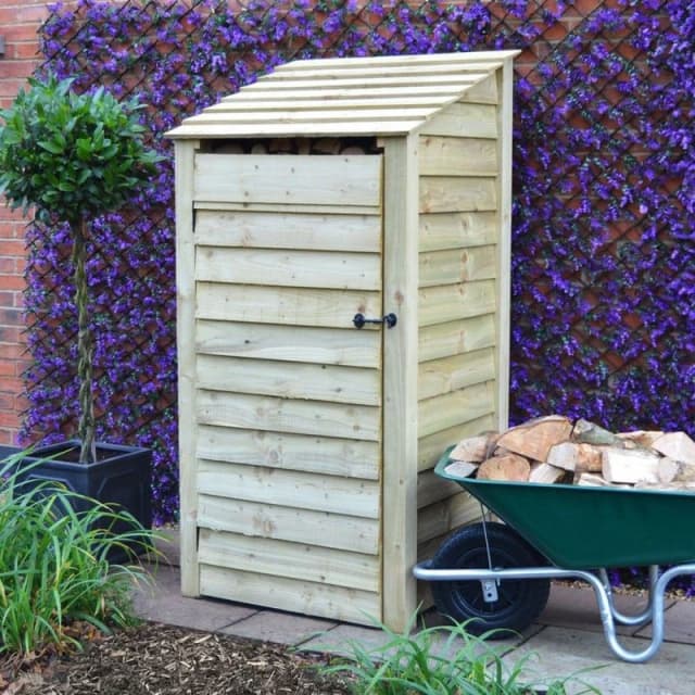Rutland County Garden Furniture Ltd Burley 6ft Log Store with Doors - L80 x W89.5 x H181cm - Light Green Light Green Unisex