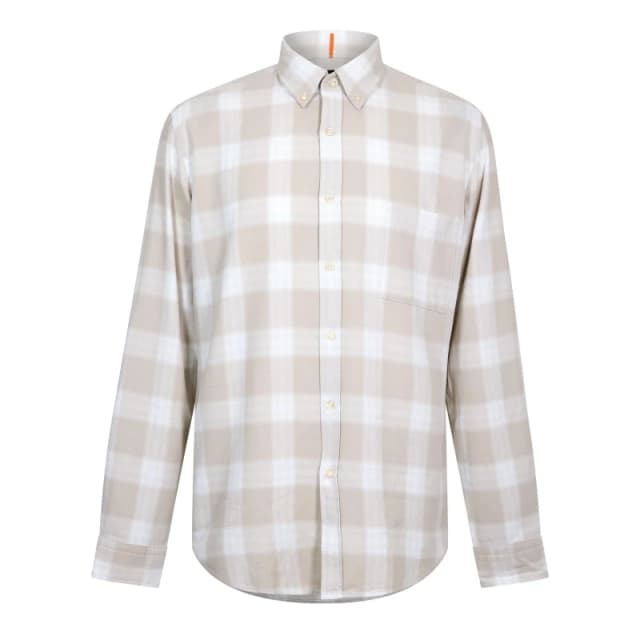 Boss Mens Check Shirt, Eye-Catching Print Light Beige male S