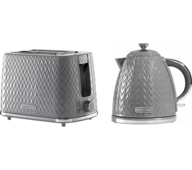 Daewoo SDA1871GE Argyle 1.7L Jug Kettle & 2 Slice Toaster Set