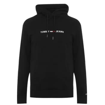 Tommy Jeans Straight Logo Hoodie - Black BDS