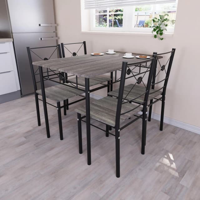 Lassic Vida Designs Roslyn 4 Seater Dining Set Grey unisex 4 Seater