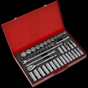 Sealey 46 Piece 1/2" Drive Hexagon WallDrive Socket Set 1/2"