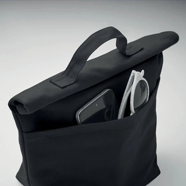 Treat Republic Black Cotton Rolltop Cooler Bag Black unisex Standard
