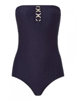 Michael Kors Chain trim bandeau swimsuit Blue