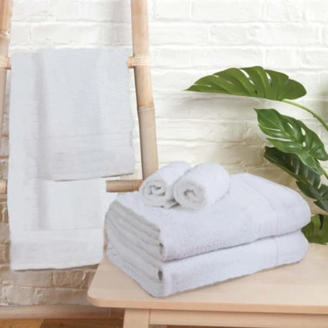 OHS OHS 10 Pack of 100% Cotton Bath Sheet Bathroom Towel in White White Bath Sheet Unisex 5027434142644