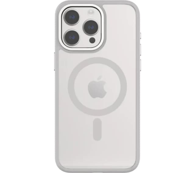 QDOS HYBRID Soft SNAP MagSafe iPhone 15 Pro Max Case - Clear & Natural Titanium, Clear,Silver/Grey 5061008400914