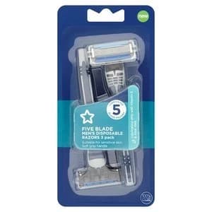 Superdrug Male 5 Blade Disposable Razor X3