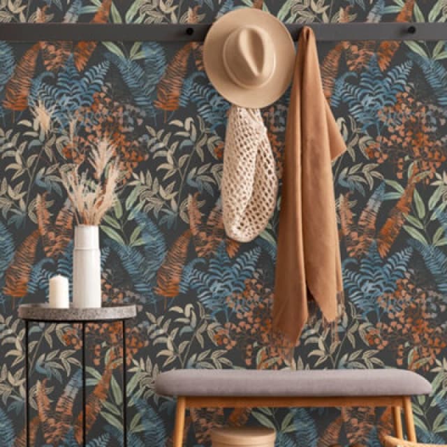 Superfresco Easy Superfresco Easy Temptation Leaves Wallpaper in Terracotta Size: 10000mm_x_520mm Terracotta 10000mm_x_520mm Unisex 5011583666250