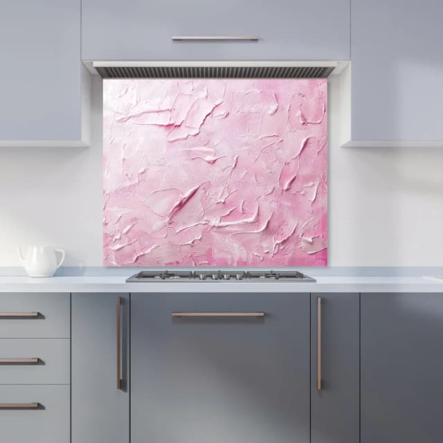 Warren Reed - Designer Baby Pink Textured Effect Kitchen Splashback in Black Size: 600mm x 750mm Black Unisex 600mm x 750mm