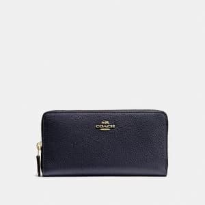 Coach Accordion Large Zip Around Purse Blue