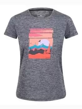 Regatta Fingal VI T-Shirt - Grey, Navy, Size 10, Women