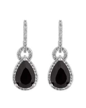 Jon Richard Pave & Black Pear Earring