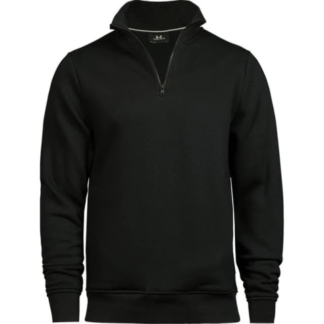 TEE JAYS Mens Half Zip Sweatshirt in Black Size: Small Black Male S