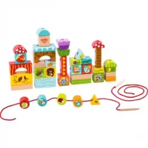 Wooden Lacing Forest Blocks