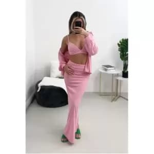 I Saw It First Pink Towelling Bralet - Pink