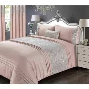 Charleston Glitter Sequins Duvet Cover Set Bedding Range Blush King - Blush