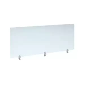 Straight high desktop acrylic screen with white brackets 1800mm x 700mm