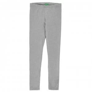 Benetton Girls Solid Colour Leggings - L Grey Marl 501