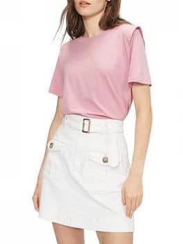 Ted Baker Klaaraa Structured Shoulder T-Shirt - Dusky Pink , Dusky Pink, Size 2=10, Women
