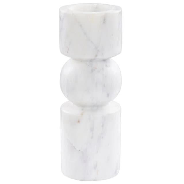 Beliani Candle Holder Ioannina Stone 20 Cm White