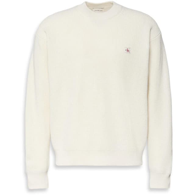 Calvin Klein Jeans Mens CKJ Waffle Crew Neck Jumper Tofu male S