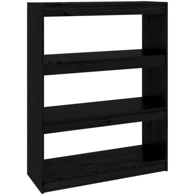 VIDAXL Vidaxl - Book Cabinet/Room Divider Black 80x30x103.5cm Solid Wood Pine 8720286608920