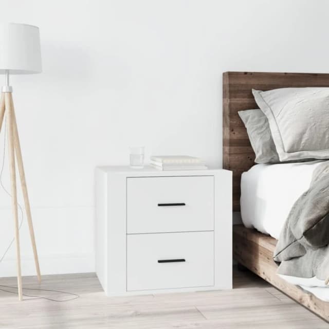 Vidaxl Bedside Cabinet White 50X39X47 Cm, White 816704