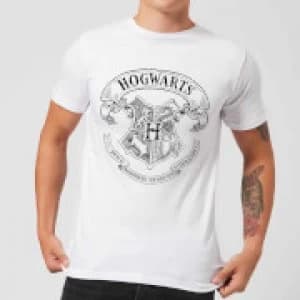 Harry Potter Hogwarts Crest Mens T-Shirt - White - 3XL