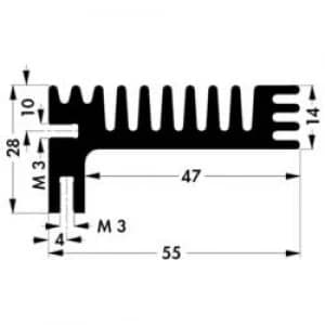 Heat sink 3.8 CW L x W x H 84 x 55 x 28mm TO 220 TOP 3 Fisc