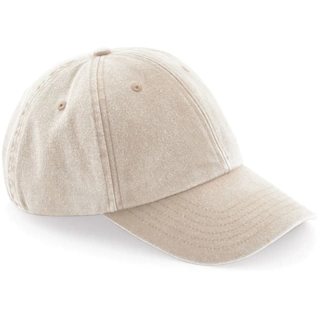 Beechfield Beechfield Low Profile Vintage Denim-Look Cap in Stone Stone One Size Unisex 5057520206509