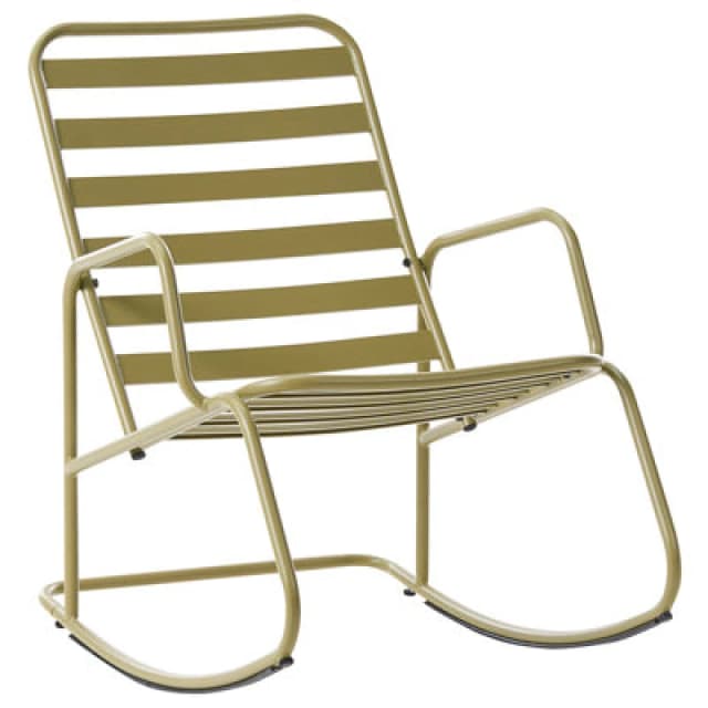 Beliani Garden Rocking Chair Turi Metal Olive Green