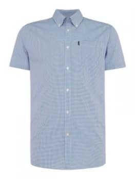 Mens Barbour Barbour Triston Short Sleeve Gingham Shirt Blue
