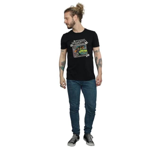 Scooby Doo Scooby Doo Men The Mystery Machine Cotton T-Shirt in Black Size: Small Black S Male 5063377482300