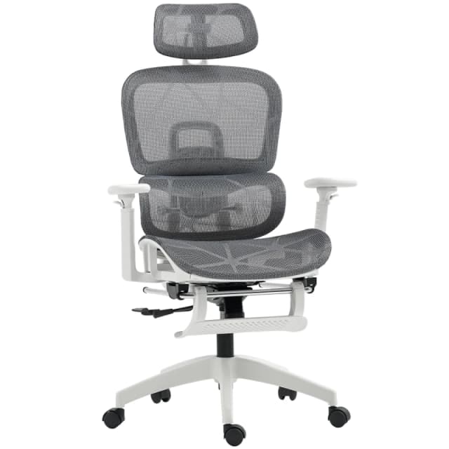 HOMCOM HOMCOM Ergonomic Office Chair Swivel Computer Chair with 3D Armrest Grey Grey One Size Unisex 5063603058453