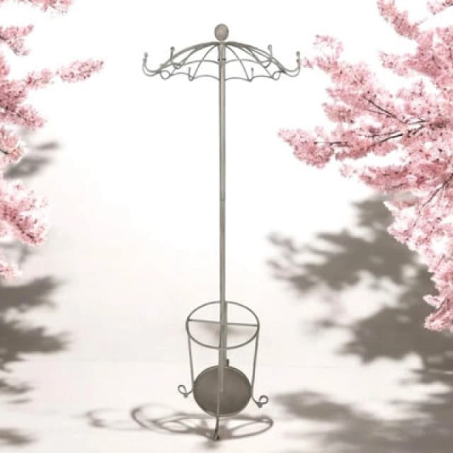 172Cm Cream Metal Coat Stand/ Umbrella Hol
