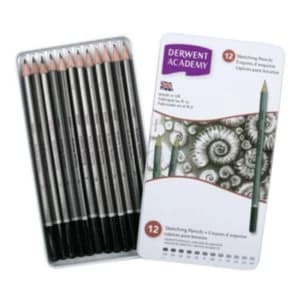 Derwent Academy Sketching Pencils 6B - 5H Pack of 12 Pencils