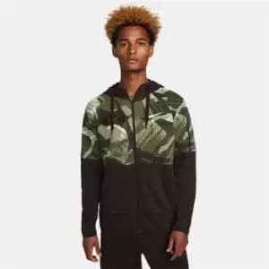 Nike Dri-FIT Fleece Mens Full-Zip Camo Fitness Hoodie - Green