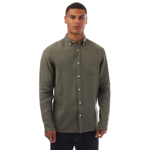 Gant Regular Fit Garment Dyed Linen Shirt Green male M