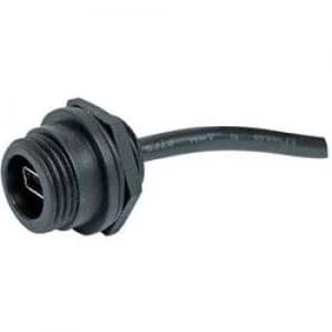 Bulgin PX0443 Mini USB B panel mounted Coupler 2.0 IP68 Socket build in Crimp plug