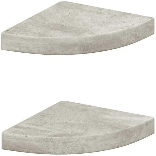 VIDAXL Wall Corner Shelves 2 pcs Concrete Grey 25x25x3.8cm MDF vidaXL 8720286417355