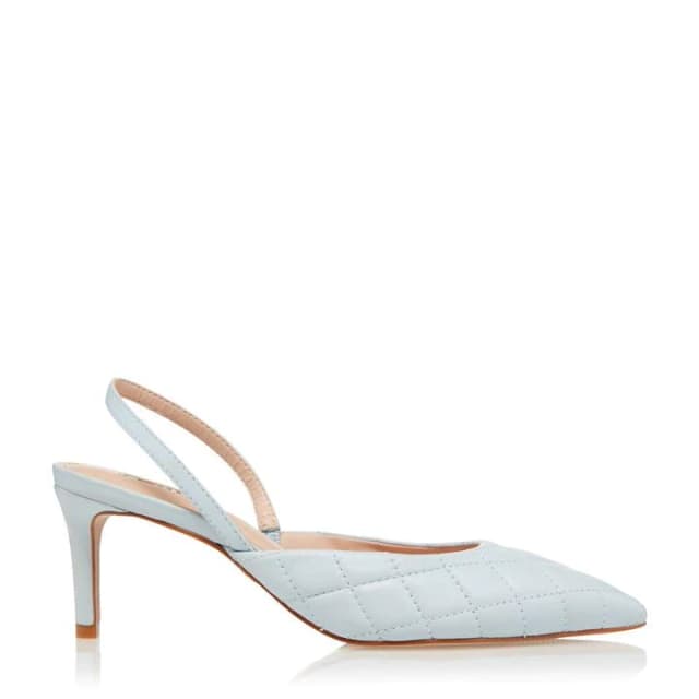 Dune Pale_Blue Leather 'Cammie' Mid Kitten Heel Slingbacks - 3
