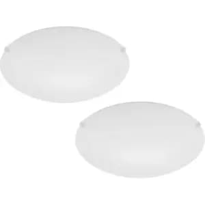 2 PACK Wall Flush Ceiling Light Colour White Shade White Satin Glass E27 1x60W