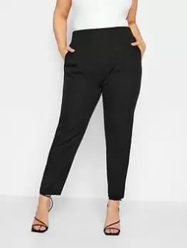 Yours Darted Waist Tapered Trouser - Black, Size 16, Women