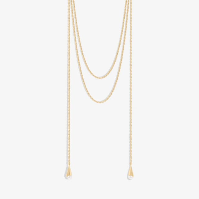 Mood Gold Pearl multirow Rope Necklace Gold