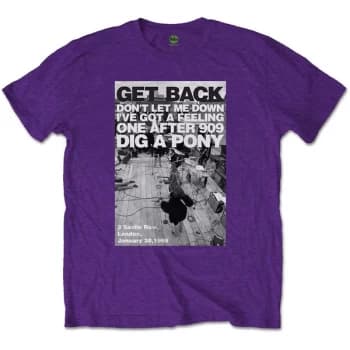 The Beatles - Rooftop Shot Unisex Large T-Shirt - Purple