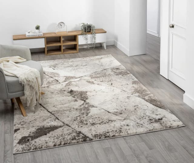 Eleanor Modern Embossed Contemporary Living Room Area Rug - Slate Design,mocha,200 X 290 Cm