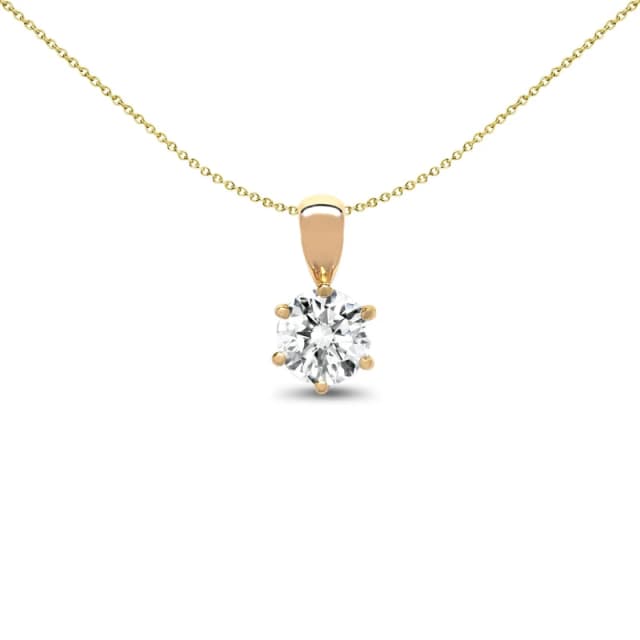 Jewelco London 18ct Gold 0.1ct Diamond Solitaire Charm Pendant - 18P001-010 Gold