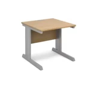 Office Desk Rectangular Desk 800mm Oak Tops With Silver Frames 800mm Depth Vivo