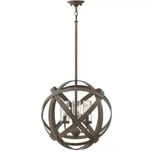 Elstead - Carson - 3 Light Outdoor Ceiling Pendant Light Iron IP44, E14